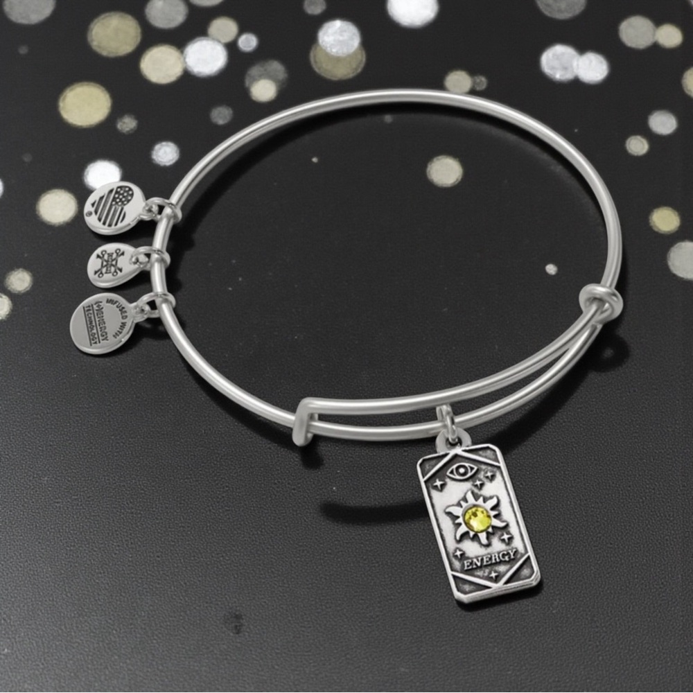 🏷️‼️5/$25🏷️‼️☀️ALEX & ANI☀️Energy Sun Oracle Charm Bangle in RS/EUC